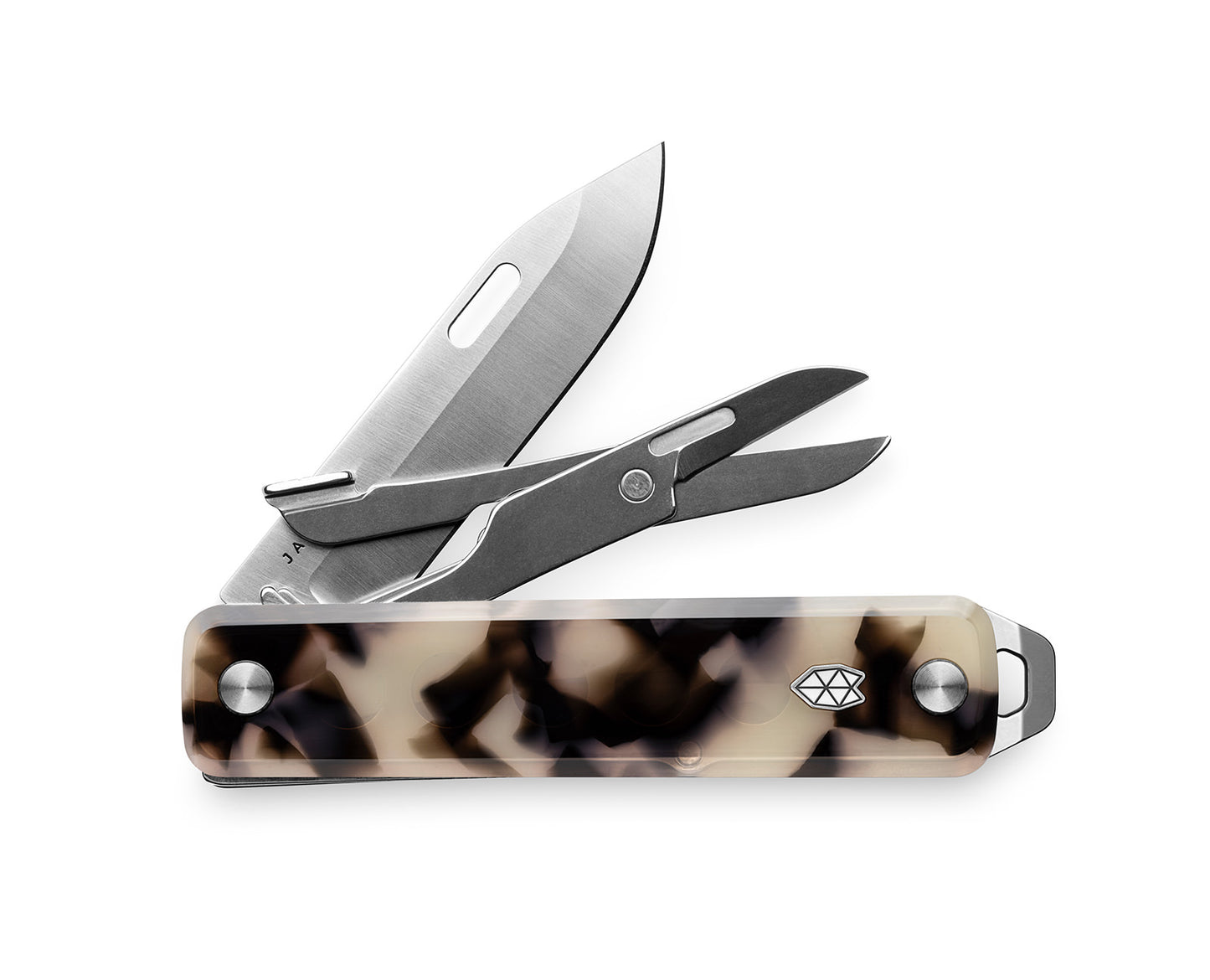 The Ellis multitool in desert tortoise eco-acetate.