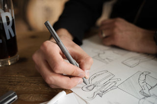 Sketching with the Bolen titanium twist pen.