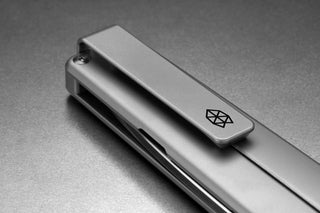 The pocket clip of the Chapter 2 knife.