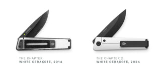 The original Chapter knife and the new Chapter 2 knife.