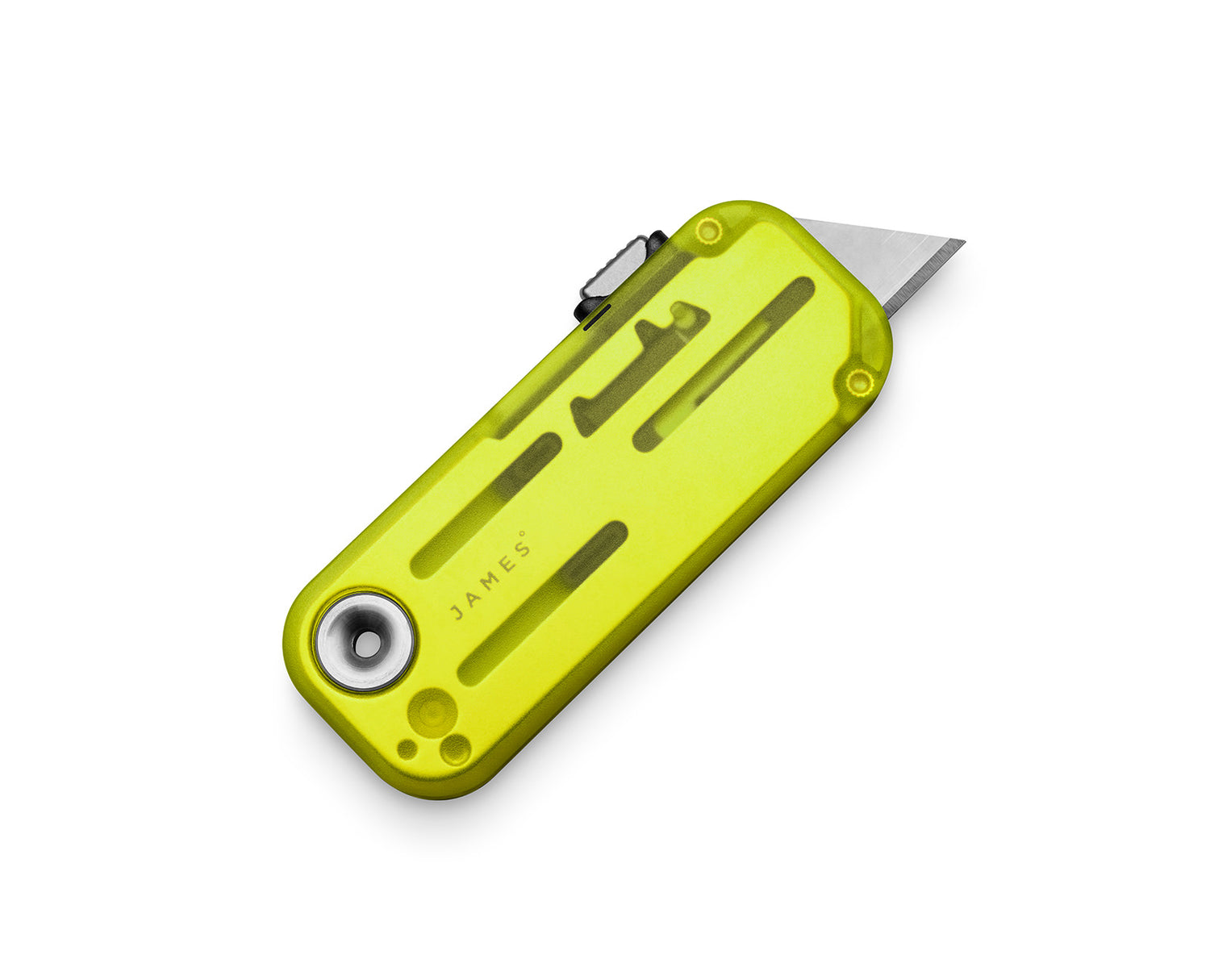 The Palmer Clear EDC utility knife in electric green.